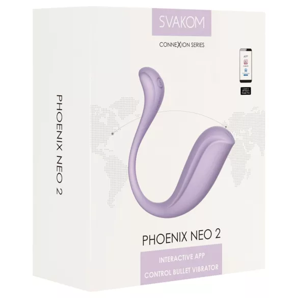 Svakom Phoenix Neo 2 - huevo vibrador inteligente - silicona lila