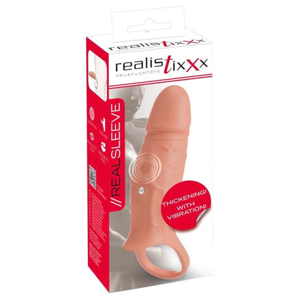 Realistixxx - Anillo Vibratorio con Funda para Pene (Natural)