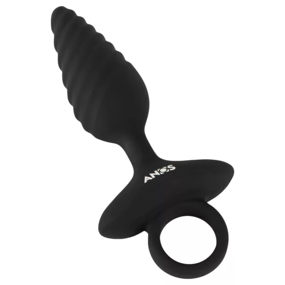 ANOS - plug anal vibrador texturizado - silicona negra