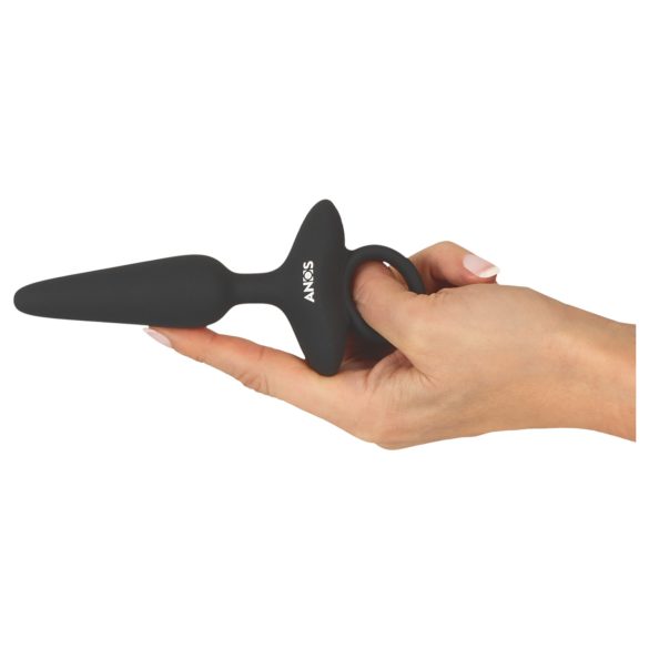 ANOS - plug anal vibrador con mango - silicona negra