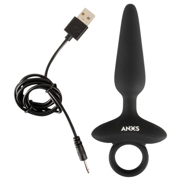 ANOS - plug anal vibrador con mango - silicona negra