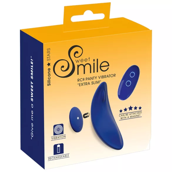 Smile - vibrador tipo braguita ultrafino con control remoto - azul
