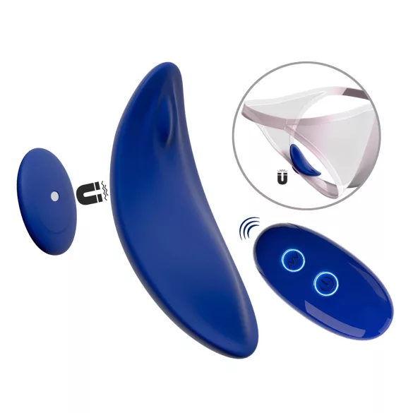 Smile - vibrador de bragas ultrafino y portátil con mando a distancia (azul)