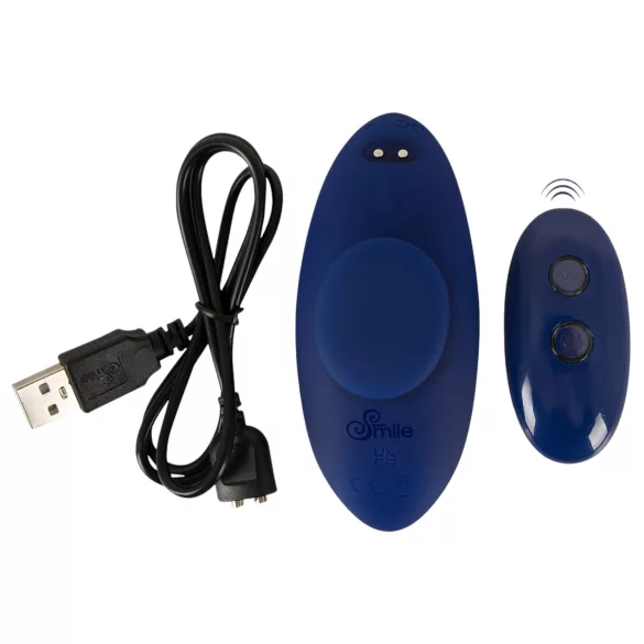 Smile - vibrador de bragas ultrafino y portátil con mando a distancia (azul)