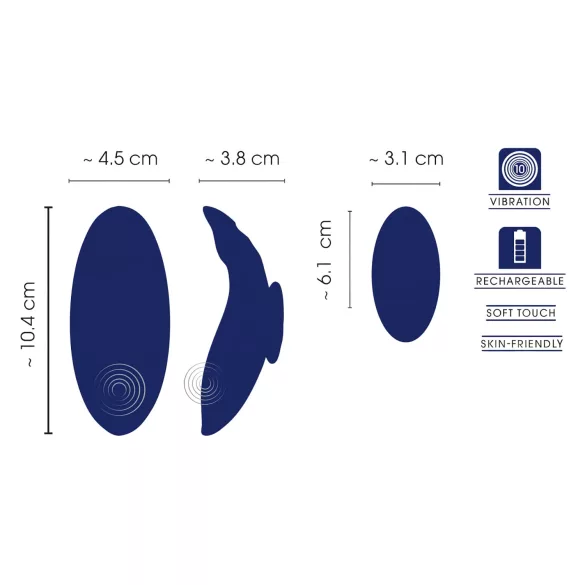 Smile - vibrador de bragas ultrafino y portátil con mando a distancia (azul)