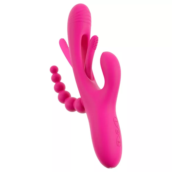 SMILE - vibrador con triple brazo y lengüeta (rosa)