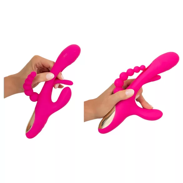 SMILE - vibrador con triple brazo y lengüeta (rosa)