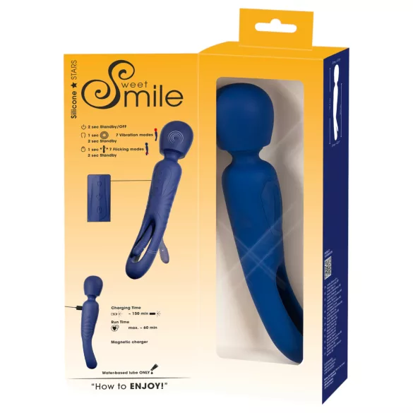 Smile - Vibrador 2 en 1 con lengua masajeadora (azul)