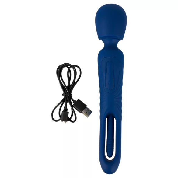 Smile - Vibrador 2 en 1 con lengua masajeadora (azul)