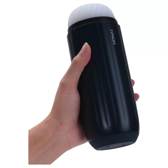 Svakom Sam Neo 2 - masturbador inteligente masculino - silicona negra blanca
