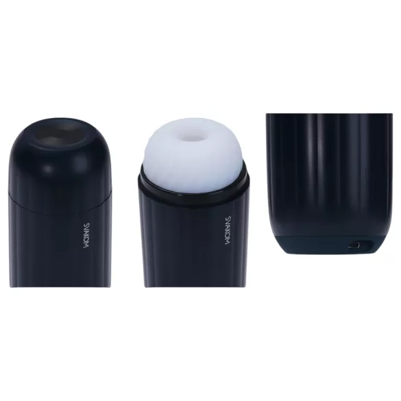 Svakom Sam Neo 2 - masturbador inteligente masculino - silicona negra blanca