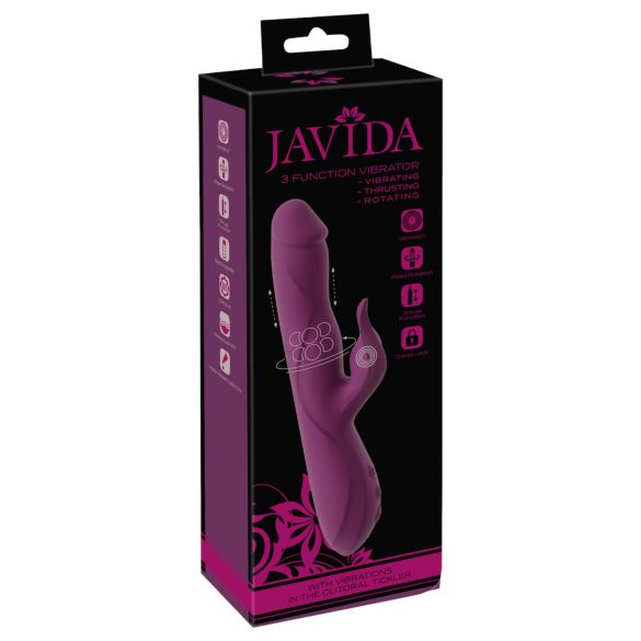 Javida - vibrador 3 en 1 con rotación y perlas - silicona lila