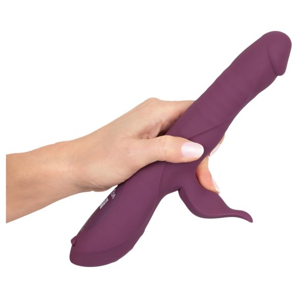 Javida - vibrador 3 en 1 con rotación y perlas - silicona lila