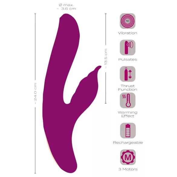 Javida - Vibrador estimulador punto G y clítoris 4 en 1 - silicona lila