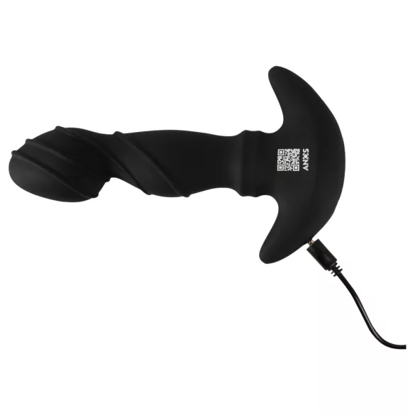 ANOS - vibrador prostático con anillo móvil - silicona negra