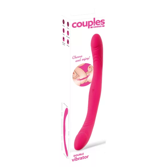 Couples Choice - vibrador doble punta - silicona rosa