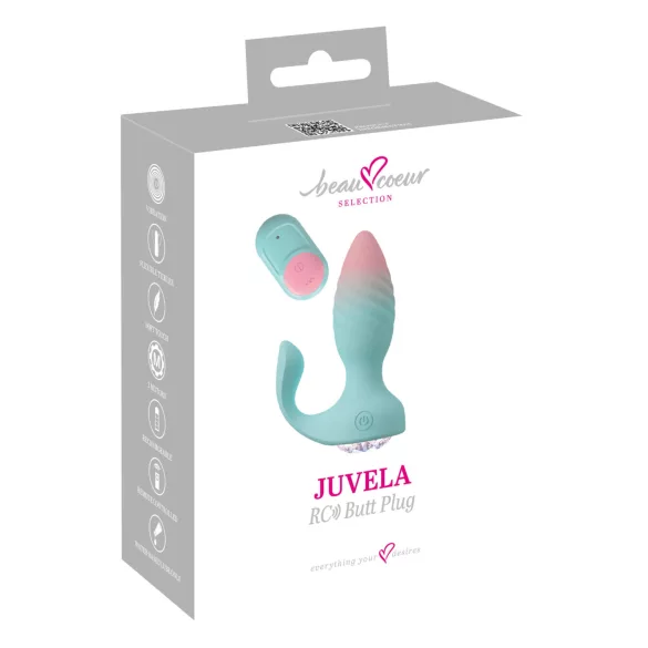 Beau Coeur Juvela - plug anal vibrador - silicona turquesa