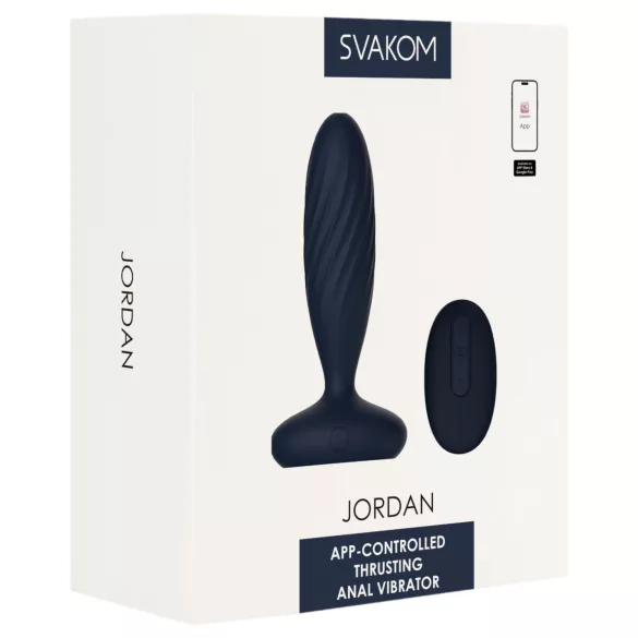 Svakom Jordan - plug anal vibrador inteligente - silicona azul