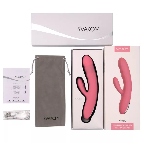 Svakom Avery - vibrador impulsor recargable con brazo para clítoris (rosa)