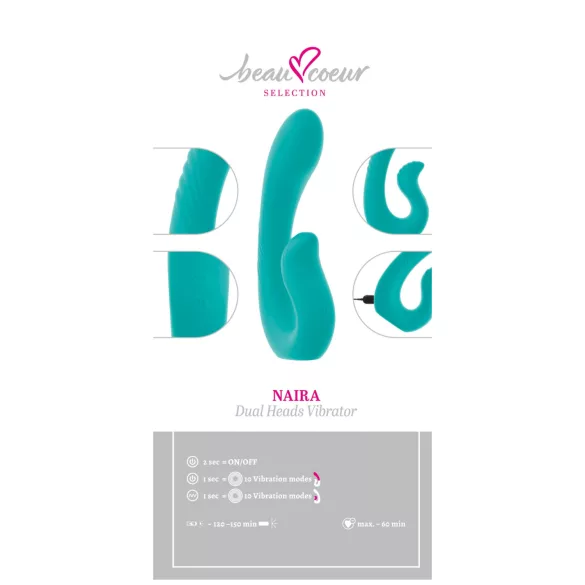 Beau Coeur Naira - Vibrador doble punto G y clítoris - silicona verde