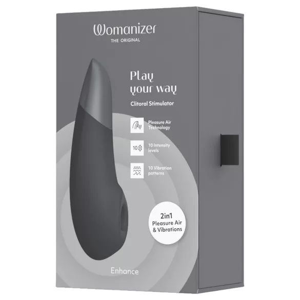 Womanizer Enhance 2 en 1 succionador de clítoris por ondas de aire + vibrador (negro)