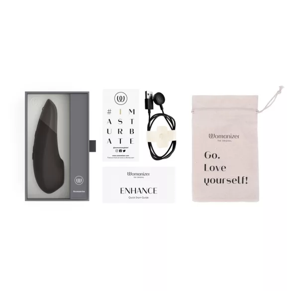 Womanizer Enhance 2 en 1 succionador de clítoris por ondas de aire + vibrador (negro)