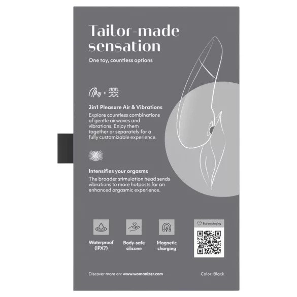 Womanizer Enhance 2 en 1 succionador de clítoris por ondas de aire + vibrador (negro)