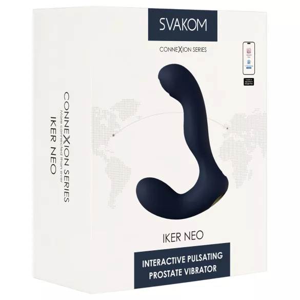 Svakom Iker Neo - vibrador anal interactivo pulsante - silicona azul