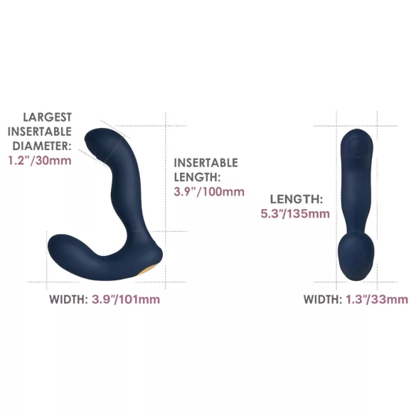 Svakom Iker Neo - vibrador anal interactivo pulsante - silicona azul