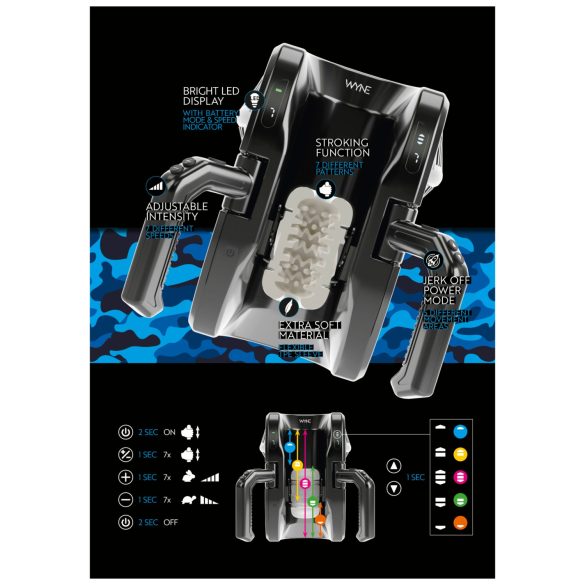 WYNE 10 - masturbador automático con asa - negro