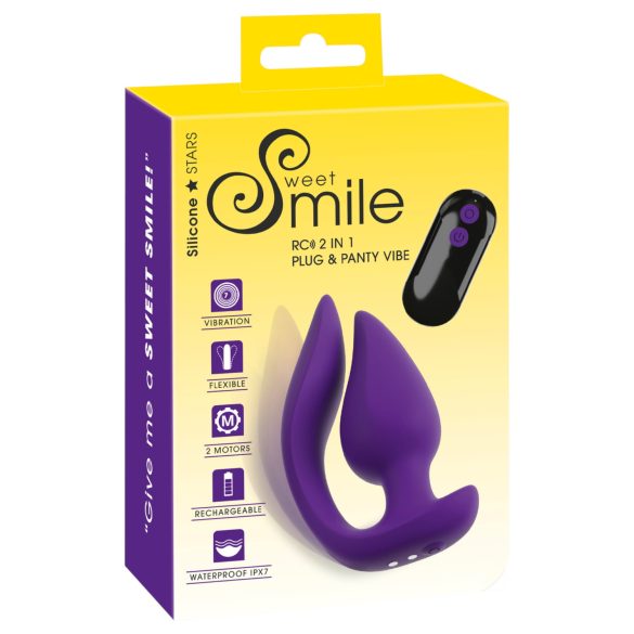 Smile - vibrador anal y estimulador de clítoris 2 en 1 - silicona lila
