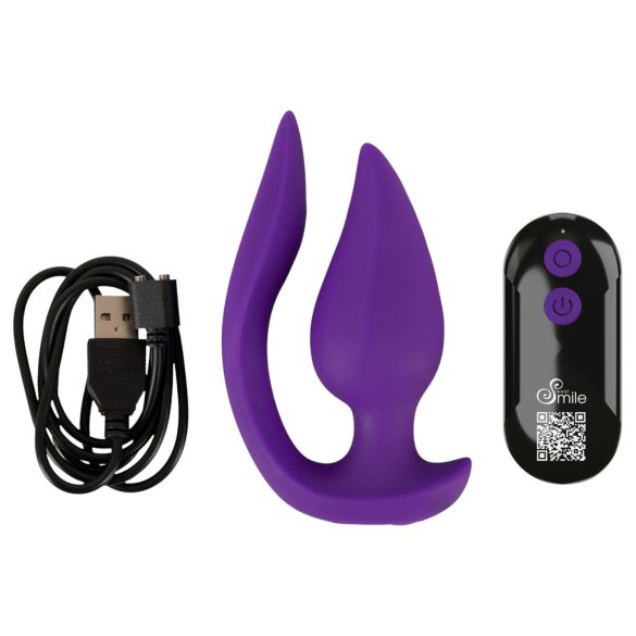 Smile - vibrador anal y estimulador de clítoris 2 en 1 - silicona lila