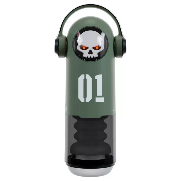 Rebel Skull - masturbador impulsor y vibrador (verde)
