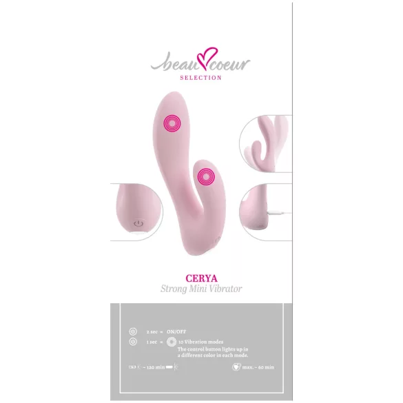 Beau Coeur Cerya - vibrador mini con estimulador de clítoris