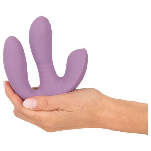 Beau Coeur Mireva - vibrador triple con mando - silicona lila