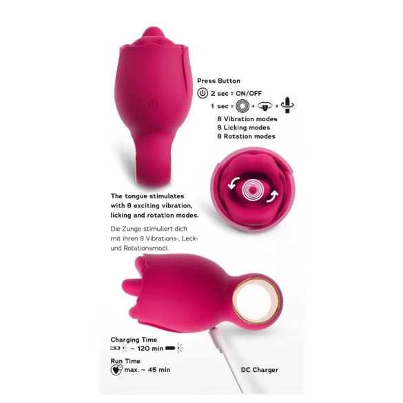 You2Toys Oral Fun - vibrador estimulador de clítoris con lengua (rosa)