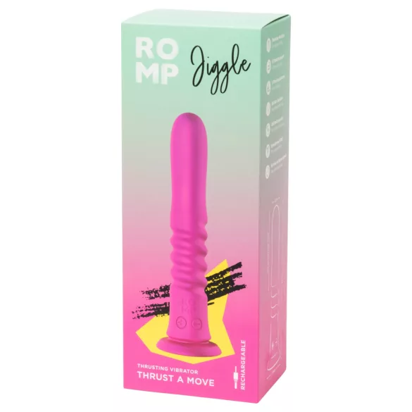 ROMP Jiggle - vibrador empujador con ventosa (rosa)