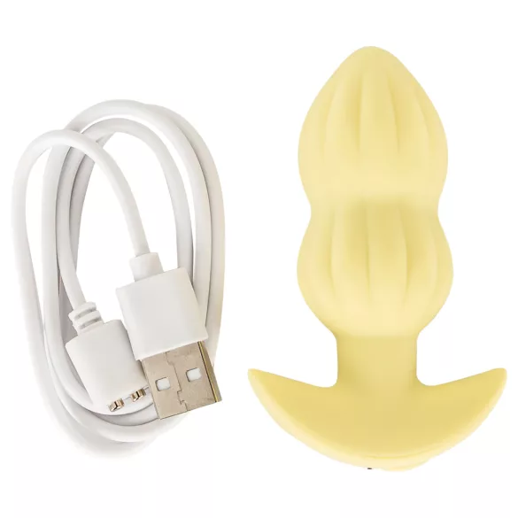 Cuties Mini - plug anal vibrador texturizado - silicona amarilla