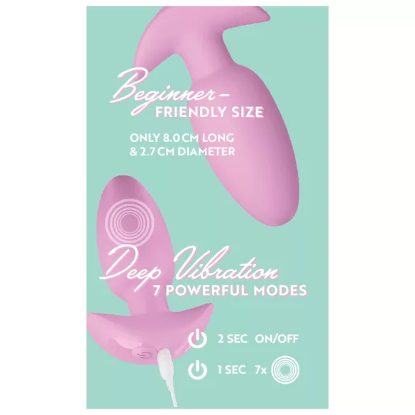 Cuties Mini - plug anal vibrador - silicona - rosa