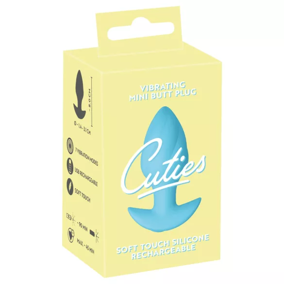 Cuties Mini - plug anal vibrador - silicona - azul