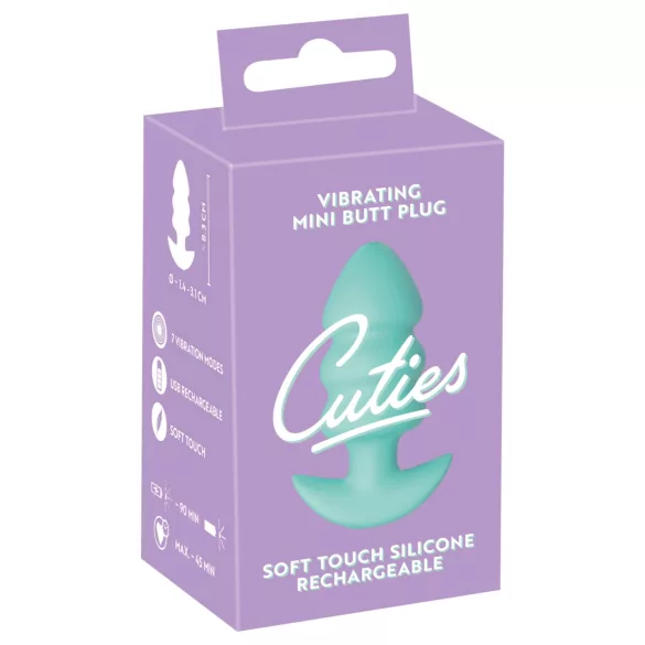 Cuties Mini - plug anal vibrador con esferas - silicona verde