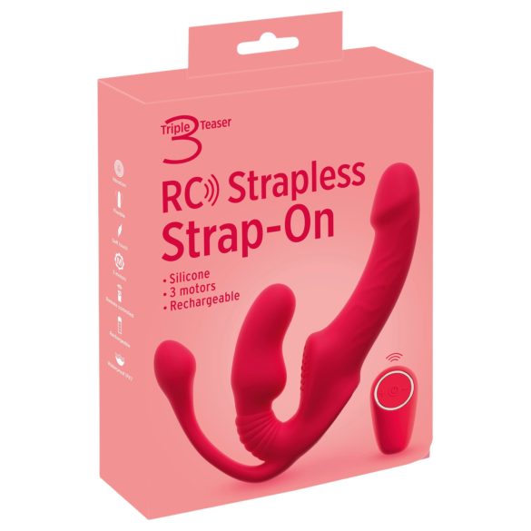 You2Toys Strapless - arnés con vibrador triple sin correas (rosa)