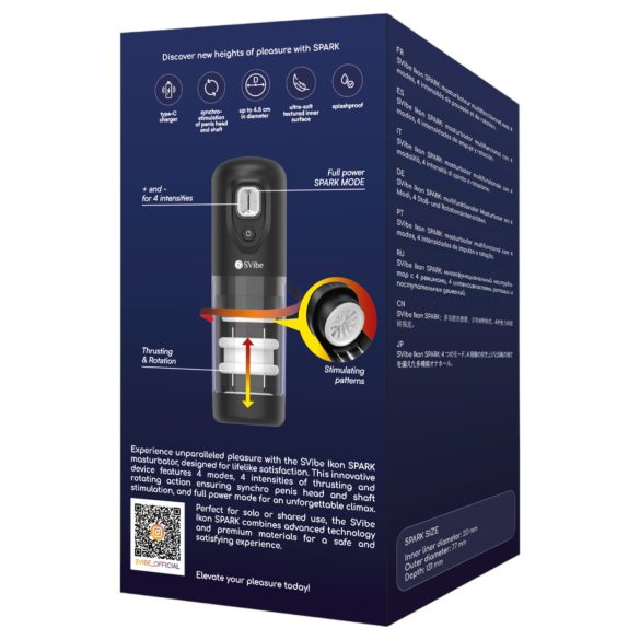 Snail Vibe Ikon Spark - masturbador automático - silicona negra