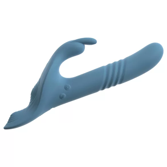 You2Toys - Vibrador conejito empujador con arnés de 3 piezas con mando a distancia (azul)