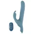 You2Toys - Vibrador conejito empujador con arnés de 3 piezas con mando a distancia (azul)