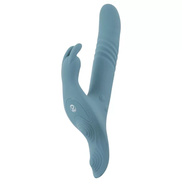 You2Toys - Vibrador conejito empujador con arnés de 3 piezas con mando a distancia (azul)