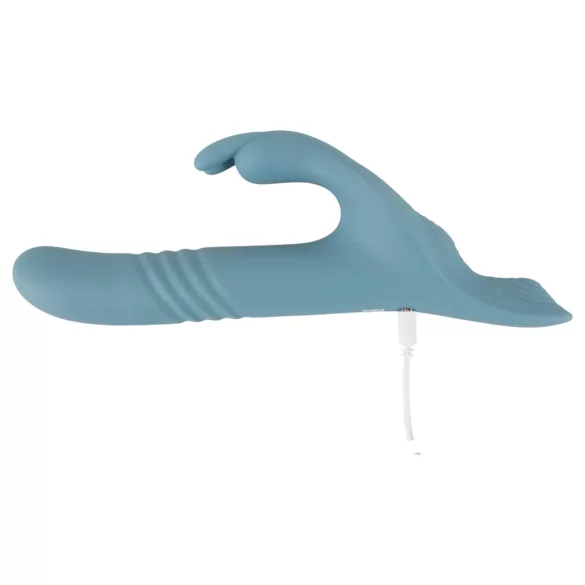 You2Toys - Vibrador conejito empujador con arnés de 3 piezas con mando a distancia (azul)