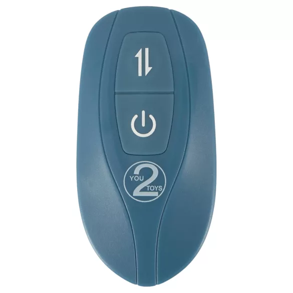 You2Toys - Vibrador conejito empujador con arnés de 3 piezas con mando a distancia (azul)