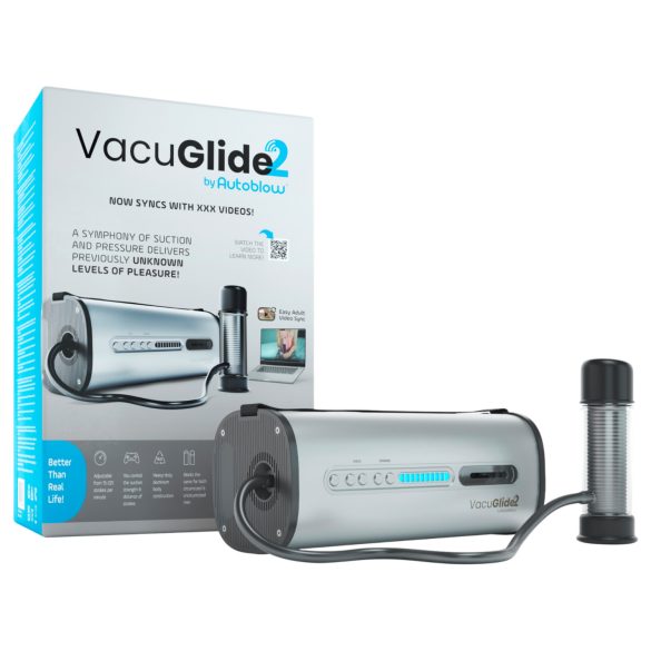 VacuGlide 2 - masturbador automático para hombre - lujo - plateado
