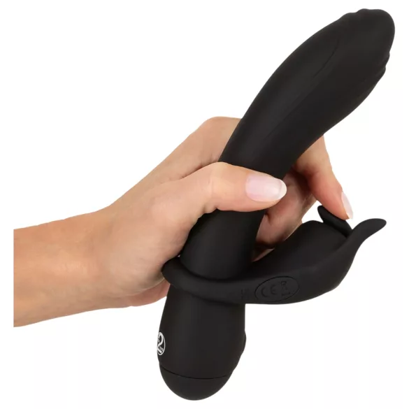 Couple Choice - anillo para pene y vibrador punto G - silicona gris